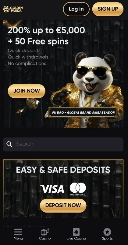 The main page of the website on the smartphone screen